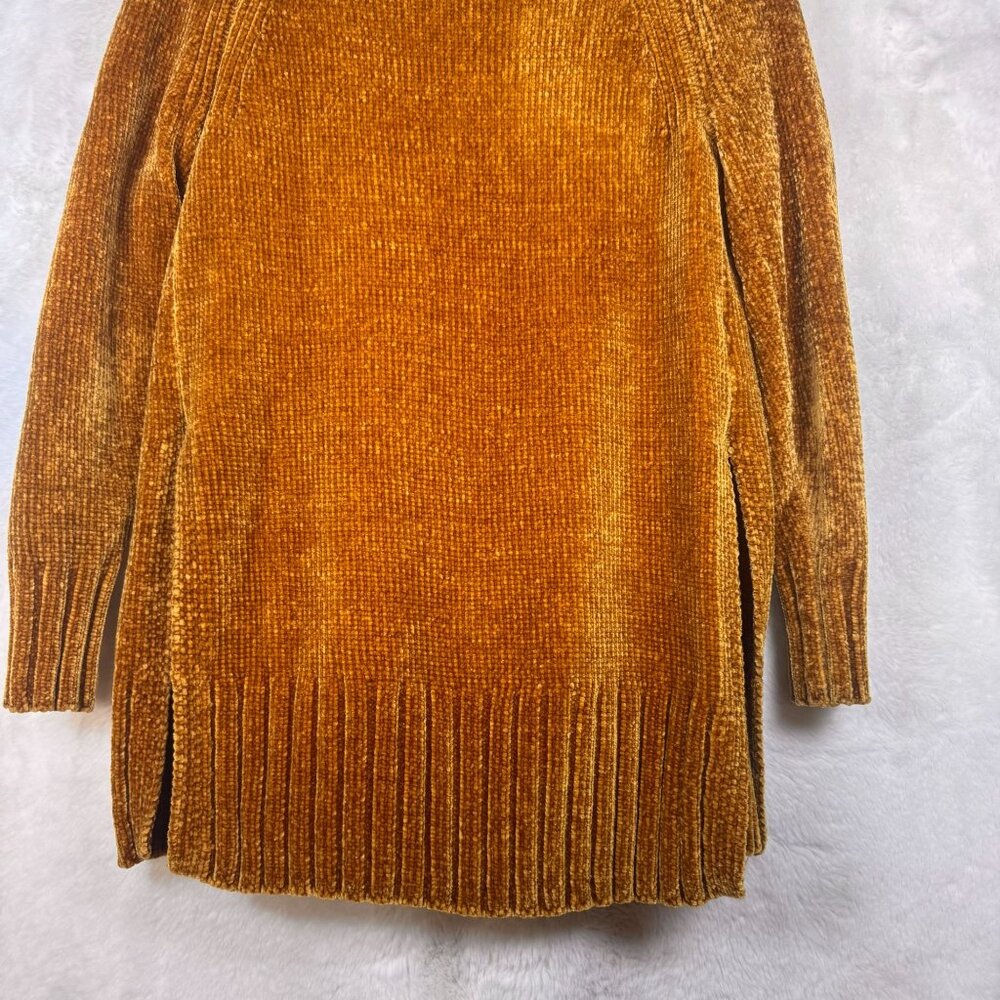 A0006 Loft Gold Mustard Yellow Chenille Long Cardigan XS - Picture 10 of 14